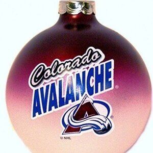 Colorado Avalanche 2-Tone Ball Ornament Blown Glass Christmas NHL New